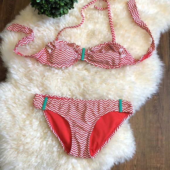 XHILARATION Chevron bikini small top medium bottom - Picture 3 of 11